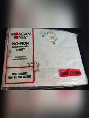 Vintage Morgan Jones Floral Muslin Sheet